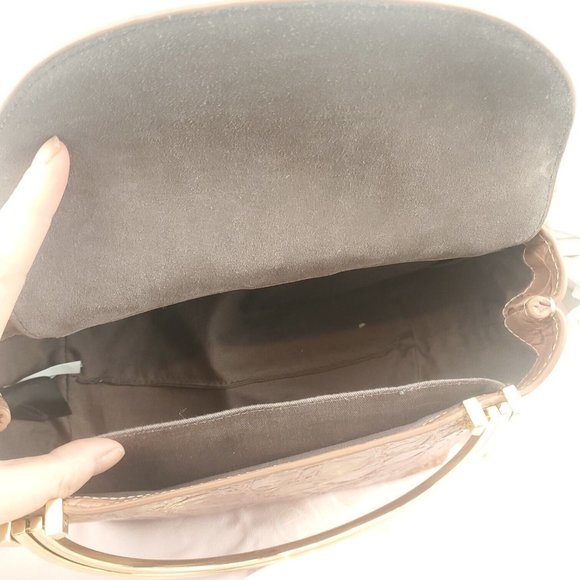 Louise et Cie Womens Diam Brown Animal Print Leather Gold Top Handle Bag - Picture 4 of 14